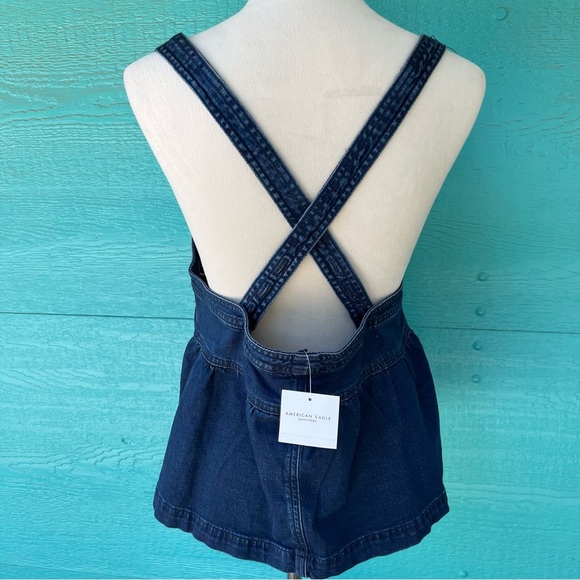 AMERICAN EAGLE DENIM BUTTON FRONT BABY DOLL TOP SIZE LARGE NWT - Picture 11 of 11